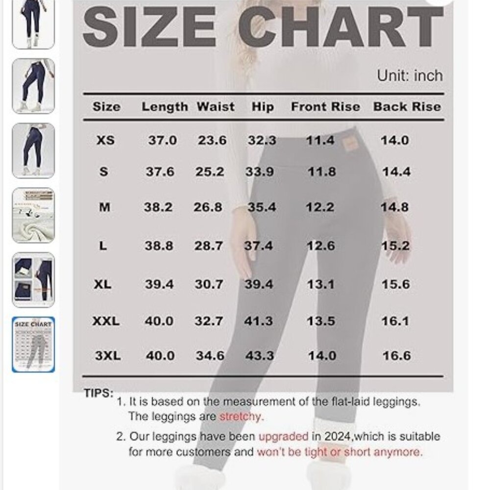NEW! JK SUE JONES womens Lined Leggings - Size Medium - Picture 2 of 4